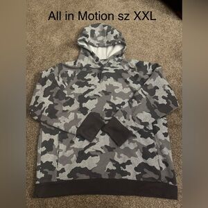 Mens Gray Camo Hoodie - Cozy Camouflage Pullover by All in Motion Sz XXL